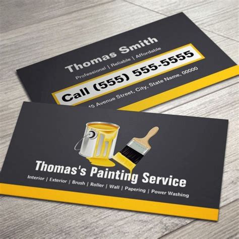 painting business cards samples.